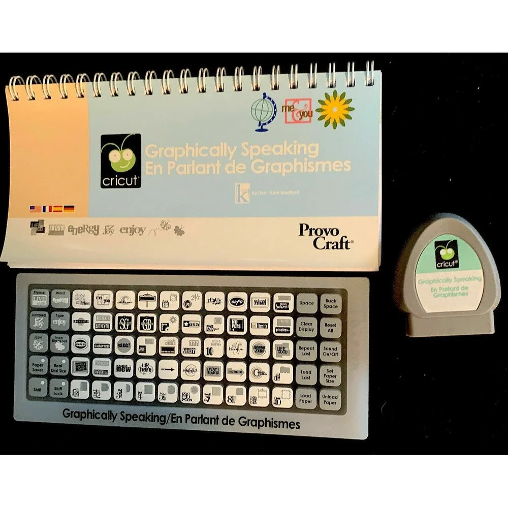PRE-OWNED CRICUT‎ GRAPHICALLY SPEAKING CARTRIDGE, EXCELLENT CONDITION UN-LINKED